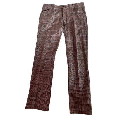 Pre-owned Dolce & Gabbana Wool Trousers In Brown