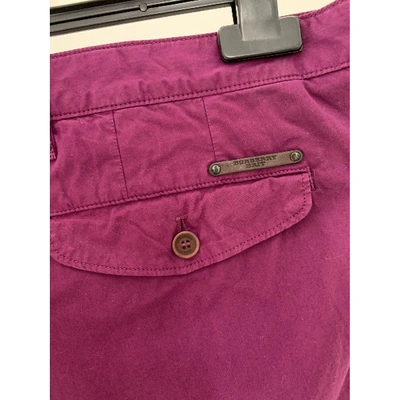 Pre-owned Burberry Trousers In Purple