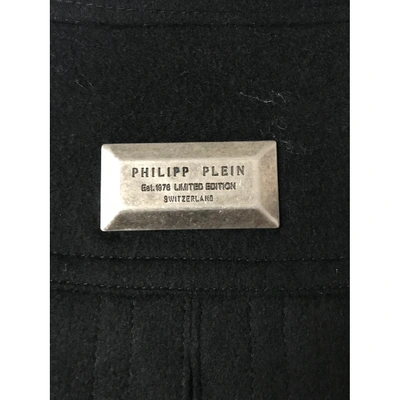 Pre-owned Philipp Plein Wool Coat In Black