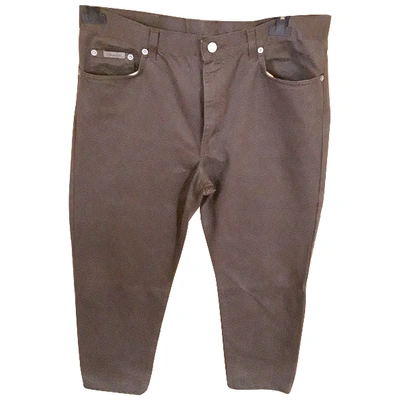 Pre-owned Calvin Klein Brown Cotton Trousers