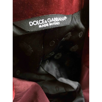 Pre-owned Dolce & Gabbana Velvet Vest In Burgundy