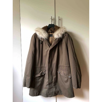 Pre-owned Yves Salomon Khaki Rabbit Coat