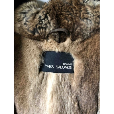 Pre-owned Yves Salomon Khaki Rabbit Coat