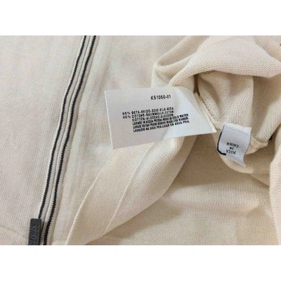 Pre-owned Armani Collezioni Silk Pull In White
