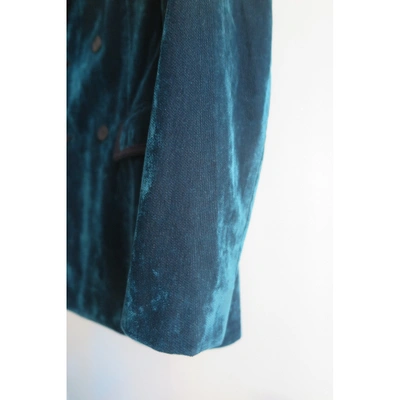 Pre-owned Bottega Veneta Velvet Coat In Blue