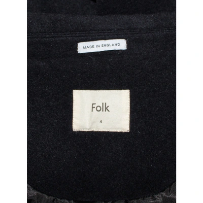 Pre-owned Folk Wool Coat In Navy