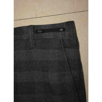 Pre-owned Pt01 Grey Wool Trousers