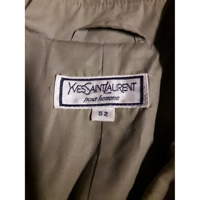 Pre-owned Saint Laurent Khaki Polyester Coat