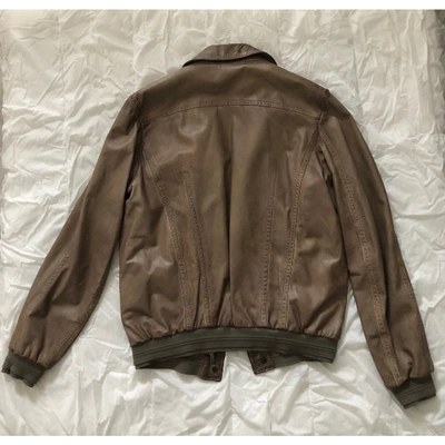 Pre-owned Fendi Leather Jacket In Brown