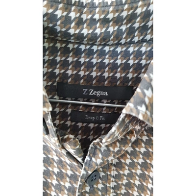 Pre-owned Z Zegna Brown Cotton Shirts