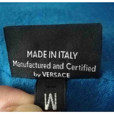 Pre-owned Versace Wool Pull In Blue