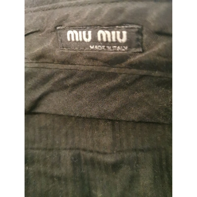 Pre-owned Miu Miu Black Wool Trousers