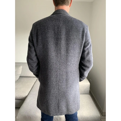 Pre-owned Hugo Boss Wool Coat In Grey