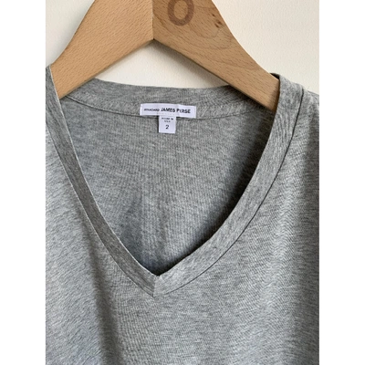 Pre-owned James Perse Grey Cotton T-shirt
