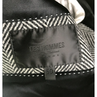 Pre-owned Les Hommes Peacoat In Grey