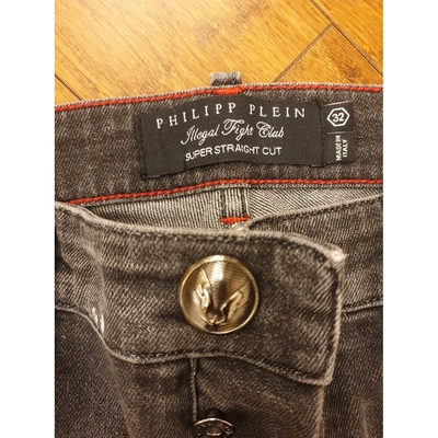 Pre-owned Philipp Plein Straight Jeans In Grey