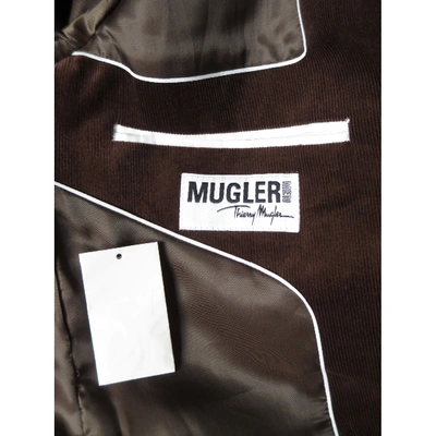 Pre-owned Mugler Velvet Vest In Brown