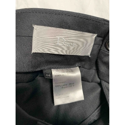 Pre-owned Dior Anthracite Wool Trousers