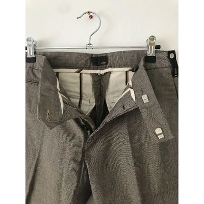 Pre-owned Fendi Trousers In Brown
