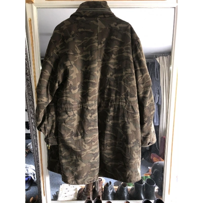 Pre-owned Yves Salomon Khaki Rabbit Coat