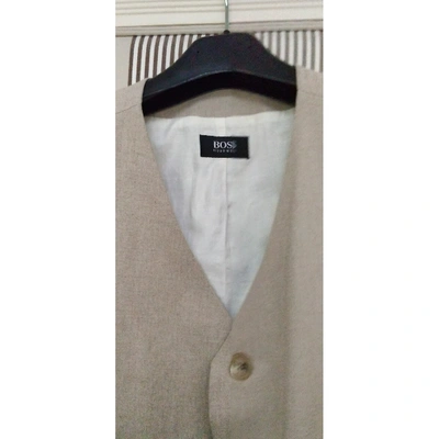 Pre-owned Hugo Boss Beige Linen Jacket