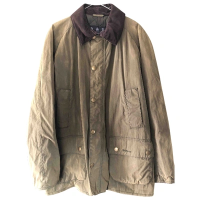 Pre-owned Barbour Leather Jacket In Green