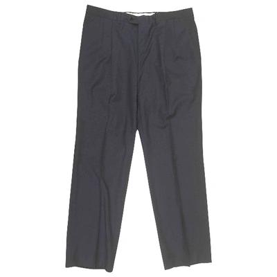 Pre-owned Dior Wool Trousers In Grey