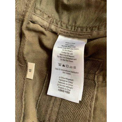 Pre-owned Dkny Trousers In Khaki