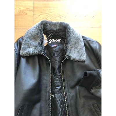Pre-owned Schott Black Leather Jacket