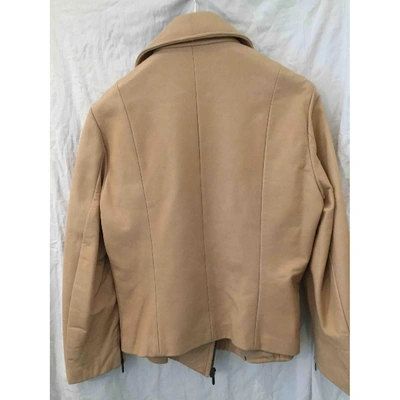 Pre-owned Mugler Beige Leather Jacket