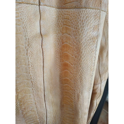 Pre-owned Bally Camel Ostrich Jacket