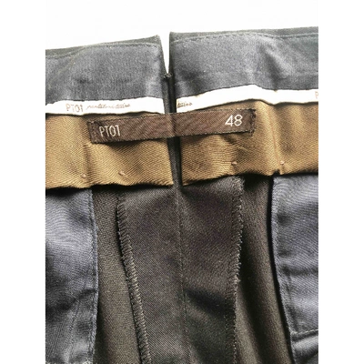 Pre-owned Pt01 Blue Cotton Trousers
