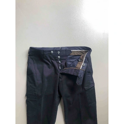 Pre-owned Pt01 Blue Cotton Trousers