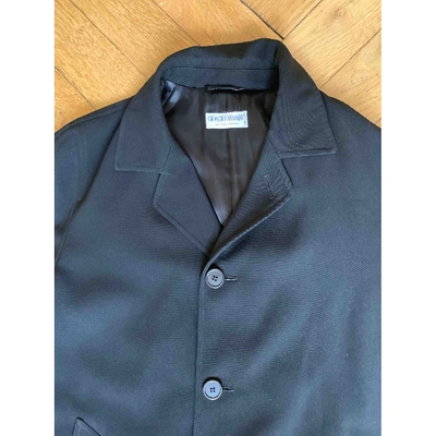 Pre-owned Giorgio Armani Coat In Black