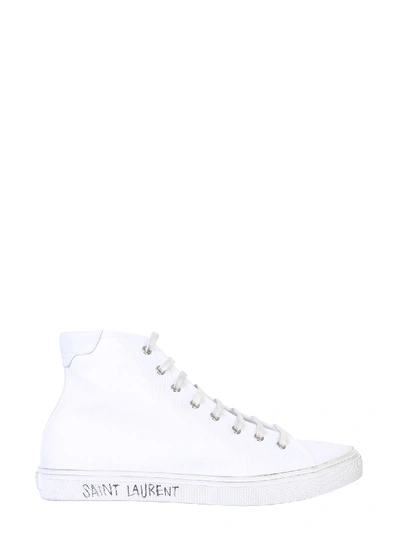 Shop Saint Laurent Medium Malibu Sneakers In Bianco