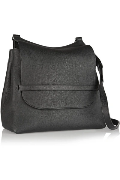 Shop The Row Sideby Textured-leather Shoulder Bag In Black