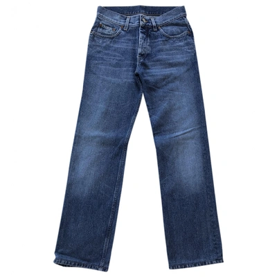 Pre-owned Gucci Blue Cotton Jeans