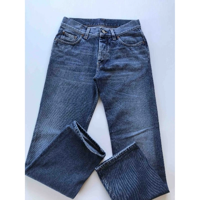 Pre-owned Gucci Blue Cotton Jeans