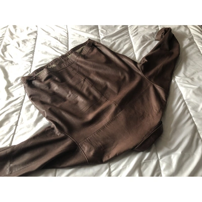 Pre-owned Polo Ralph Lauren Leather Jacket In Brown