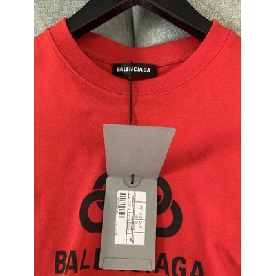 Pre-owned Balenciaga Red Cotton T-shirts
