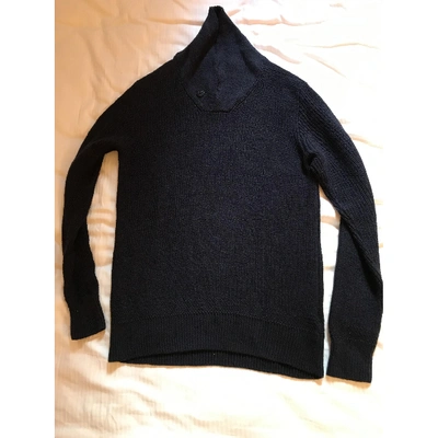 Pre-owned Jcrew Linen Pull In Navy