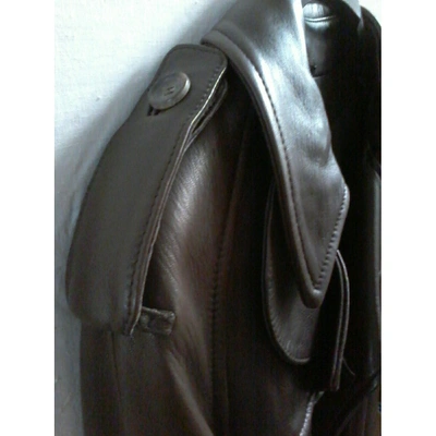 Pre-owned Gucci Leather Coat In Brown