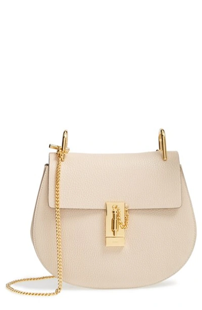 Shop Chloé 'drew' Leather Crossbody Bag In Abstract White