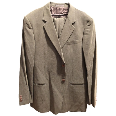 Pre-owned Armani Collezioni Wool Suit In Khaki