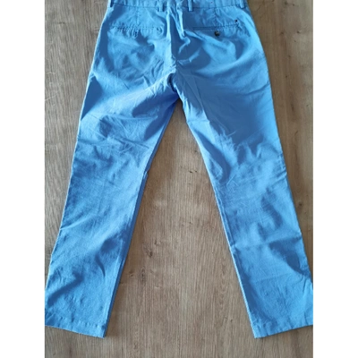 Pre-owned Tommy Hilfiger Blue Cotton Trousers