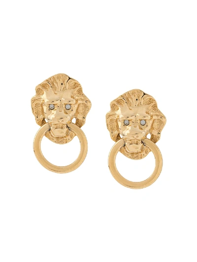 Pre-owned Susan Caplan Vintage 1980s Kenneth Jay Lane Clip-on Earrings In Gold
