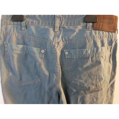 Pre-owned Burberry Trousers In Turquoise