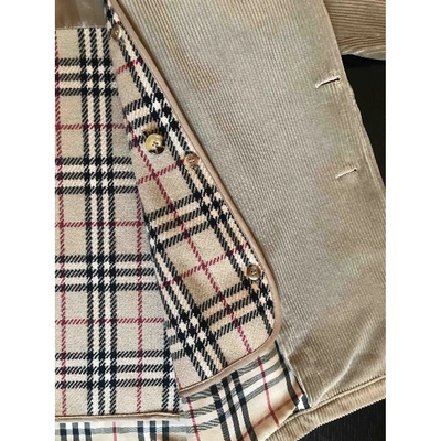 Pre-owned Burberry Velvet Vest In Khaki