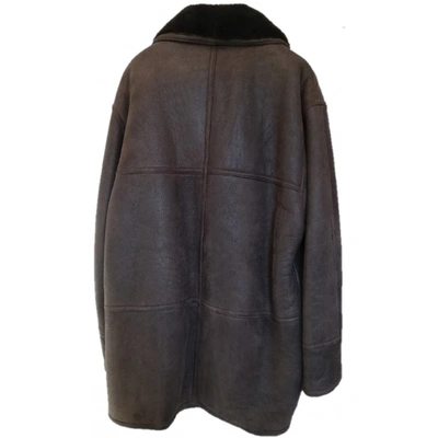 VALENTINO Pre-owned Leather Coat In Brown