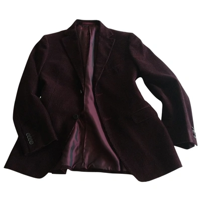 Pre-owned Z Zegna N Burgundy Velvet Jacket